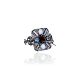 Pulseira Medalhas com Pedra Prata Flor da Vida Camila Klein, com design autoral, acabamento prateado, medalhas e pedra central, inspirada no símbolo da Flor da Vida.